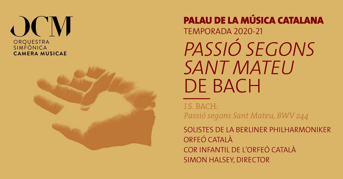 🎼 Passió segons sant Mateu de Bach · Berliner Philharmoniker &amp; OCM
🗓 Domingo 28 de Febrero
🕚 11:00
🎭 Palau de la Música Catalana, Barcelona
🎺 @orquestraOCM