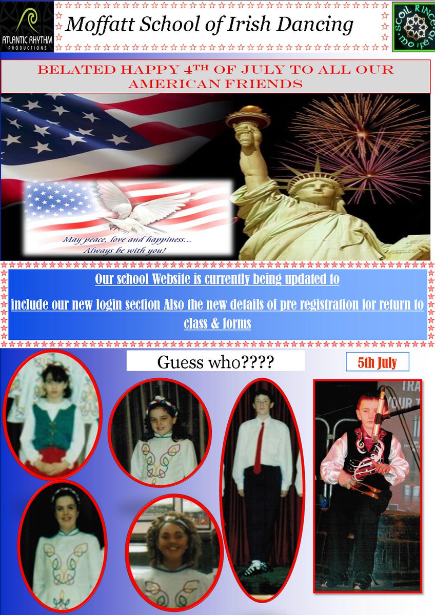 Here's this weeks newsletter from moffattschoolofirishdancing.com 05/07/20 #irishdancing