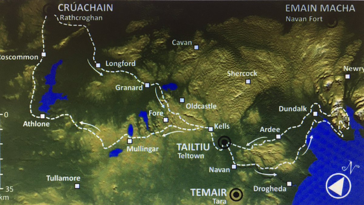 The route that Queen Meave’s army followed in the Cattle Raid of Cooley. I don’t think enough people know about this. Please retweet as much as you can #CattleRaid