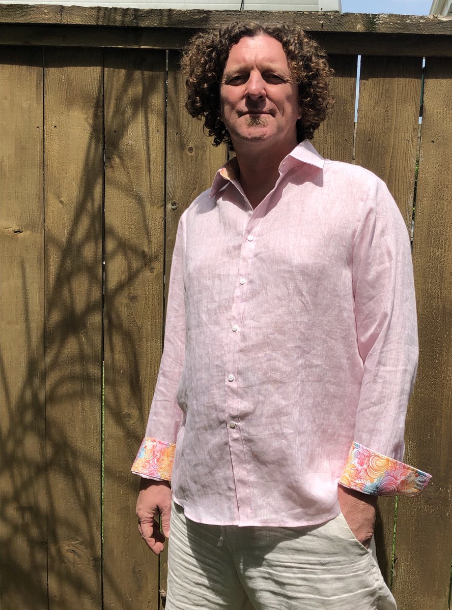 brentalicious's tweet photo. Been working on a fun side project for a while. Men's linen shirts. My manufacturer here in New Orleans got sidelined making PPE for local hospitals and couldn't fulfill our orders. She's back on line and I just got the latest prototype. Pumped for this next phase. #RNKL https://t.co/1LaV1Leq4d