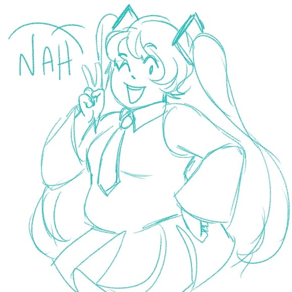 DestinytomoonA's tweet photo. Fat Miku is Best Girl 💙 https://t.co/U14jyWB5ci
