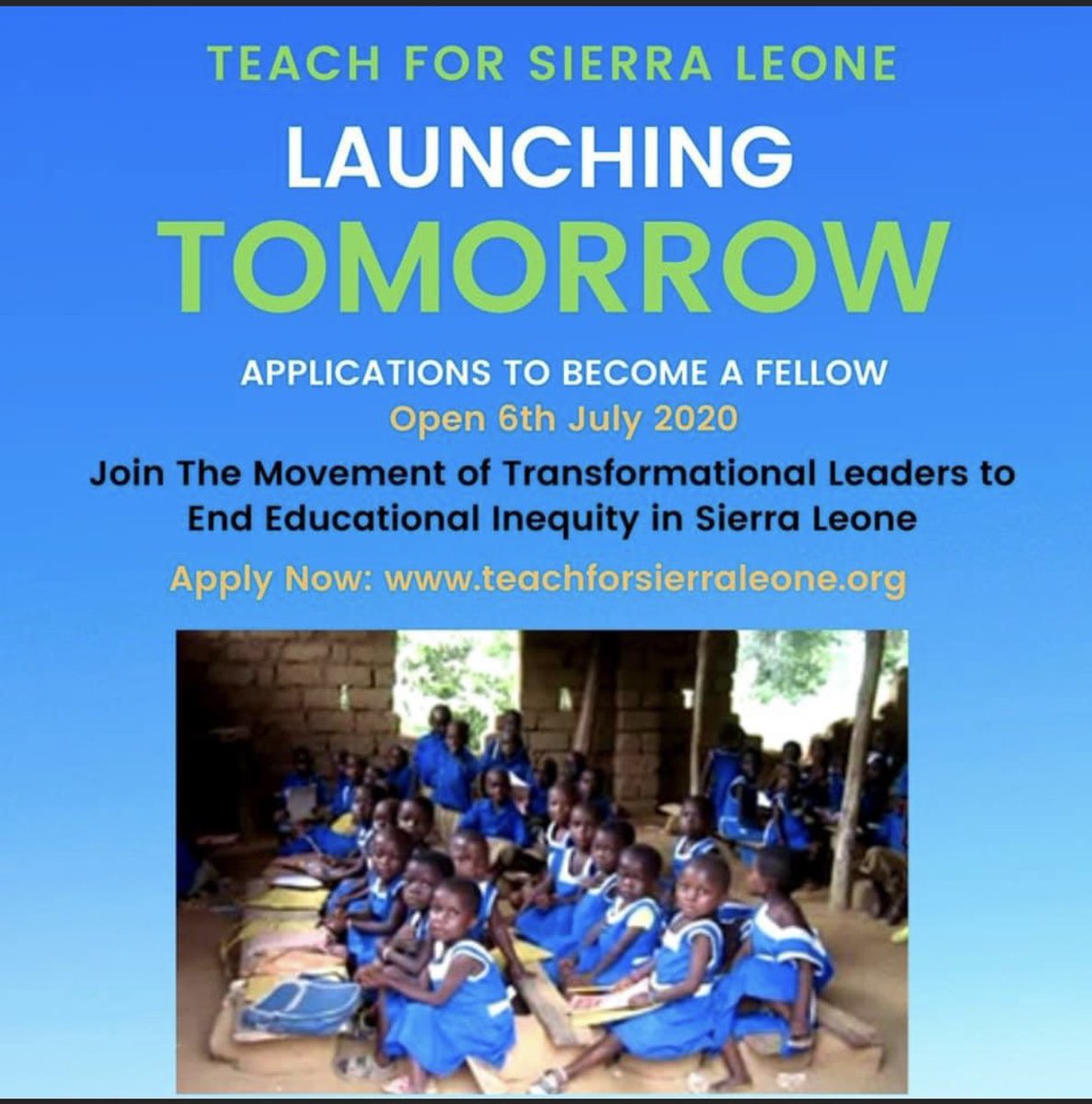 Tell a friend to tell a friend! Opens July 6th Closes August 31st 2020 #teachforsierraleone #SaloneTwitter https://t.co/Y1brlQyTFx