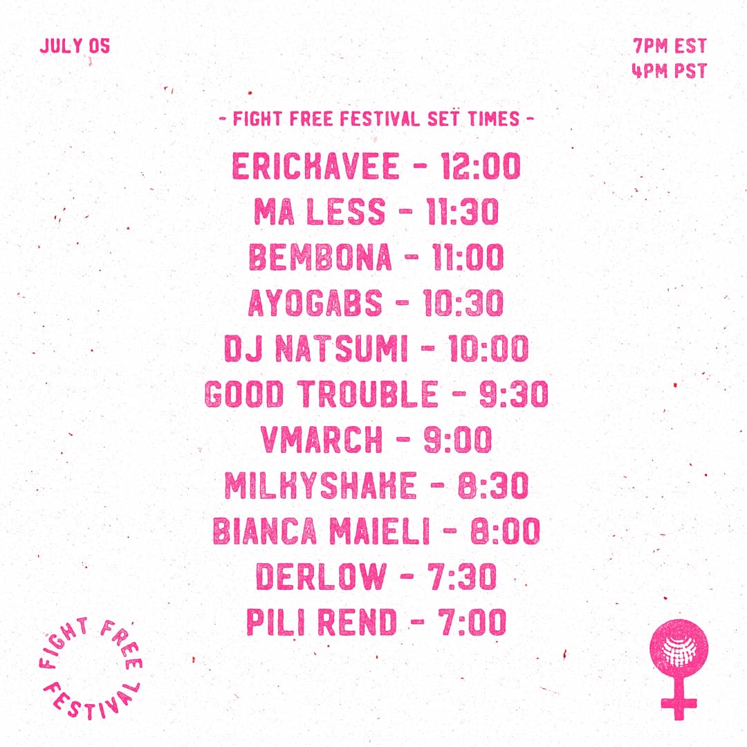 pilirend's tweet photo. Hoy @FIGHTFREEMUSIC festival, a partir de las 6pm (hora Colombia)❤️
Un line up de solo chicas.
Link👇🏻 https://t.co/N4rB5GNxFe
@FIGHTCLVBMUSIC https://t.co/jxZoaWTI9O
