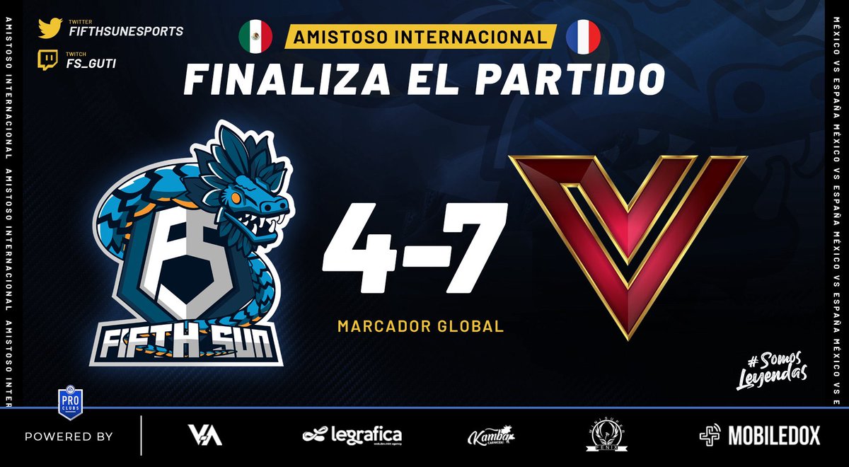 ⚡️Amical International⚡️

🆚 @FIFTHSUNeSports 
❌ 3-0 match aller
✅ 7-1 match retour 

Total 7-4 pour la Virtus qui remporte cette session internationale 

Bien joué à tous/Bien jugar a todos
Gracias a nuestros amigos de @FIFTHSUNeSports para estos dos partidos

<a href="/TheRockberg/">Rockberg 🇫🇷🇨🇱</a>