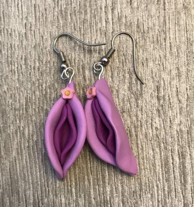 What a nice pair of clit earrings .😂😂😂😁 So nice to wear #clitoris #favoritecolor #purple https://t.c<a href="/tag/purple"class="tags"><span>#purple</span></a><a href="/tag/favoritecolor"class="tags"><span>#favoritecolor</span></a><a href="/tag/clitoris"class="tags"><span>#clitoris</span></a>