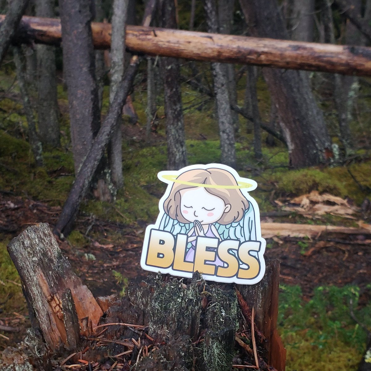 whatakai's tweet image. Introducing my first #merch item: 

        !!!!!!The bless sticker!!!!!!!
Available now in my stream store!
Designed by @Mischief_Design