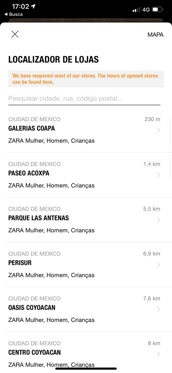 theroav's tweet photo. @ZARA @zara_care difundiendo información falsa, tiendas cerradas y en su app dice abierto, además que no contestan el teléfono nunca. MAL https://t.co/qsYZmnmJRW