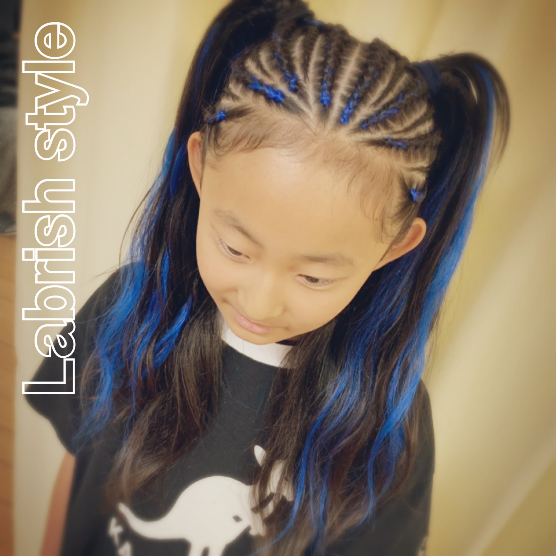 Labrish Style ハーフコーンロウ Hair Blackhair Cornrow Braids Extension Dance Kids コーンロウ ブレイズ フルブレイズ ショートブレイズ エクステ ヘアスタイル ヘアアレンジ 特殊ヘア 派手髪 キッズ ダンス キッズダンス