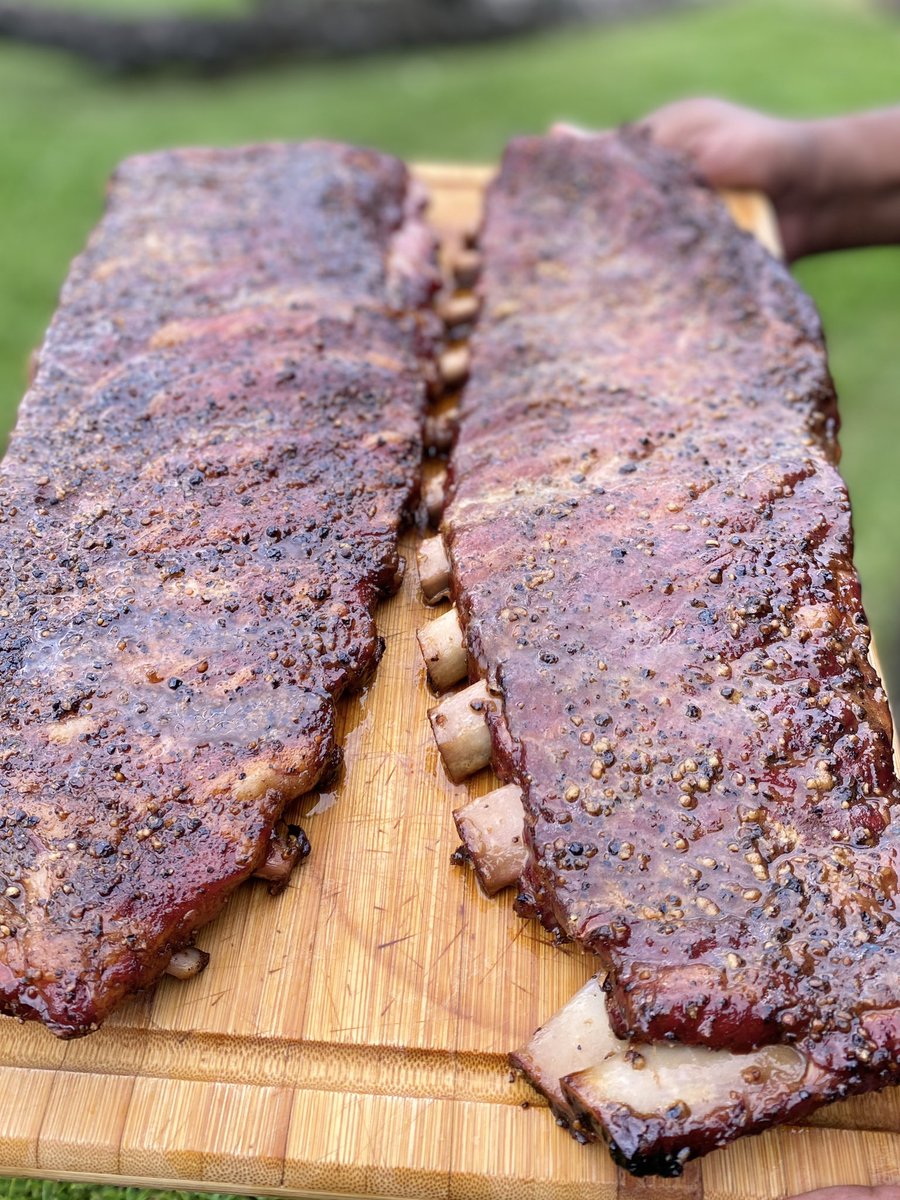 Texas Style Ribs cooked on the Traeger Pro 34. Seasoned on with  course black pepper and kosher salt.  #TraegerLife #traegergrills