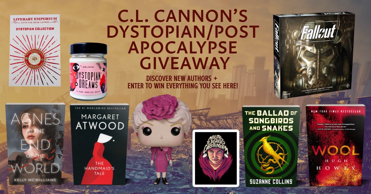 🏹The #endoftheworld is much better to read about! Escape into these #Dystopian worlds.🏹
➡️bit.ly/dystopianpa

🥾#Win #AgnesAtTheEndOfTheWorld, #TheBalladOfSongbirdsAndSnakes, #TheHandmaidsTale, #Wool, + #Fallout game, #Funko, 1984 pin, Handmaid magnet, &amp; Dystopian candle🥾