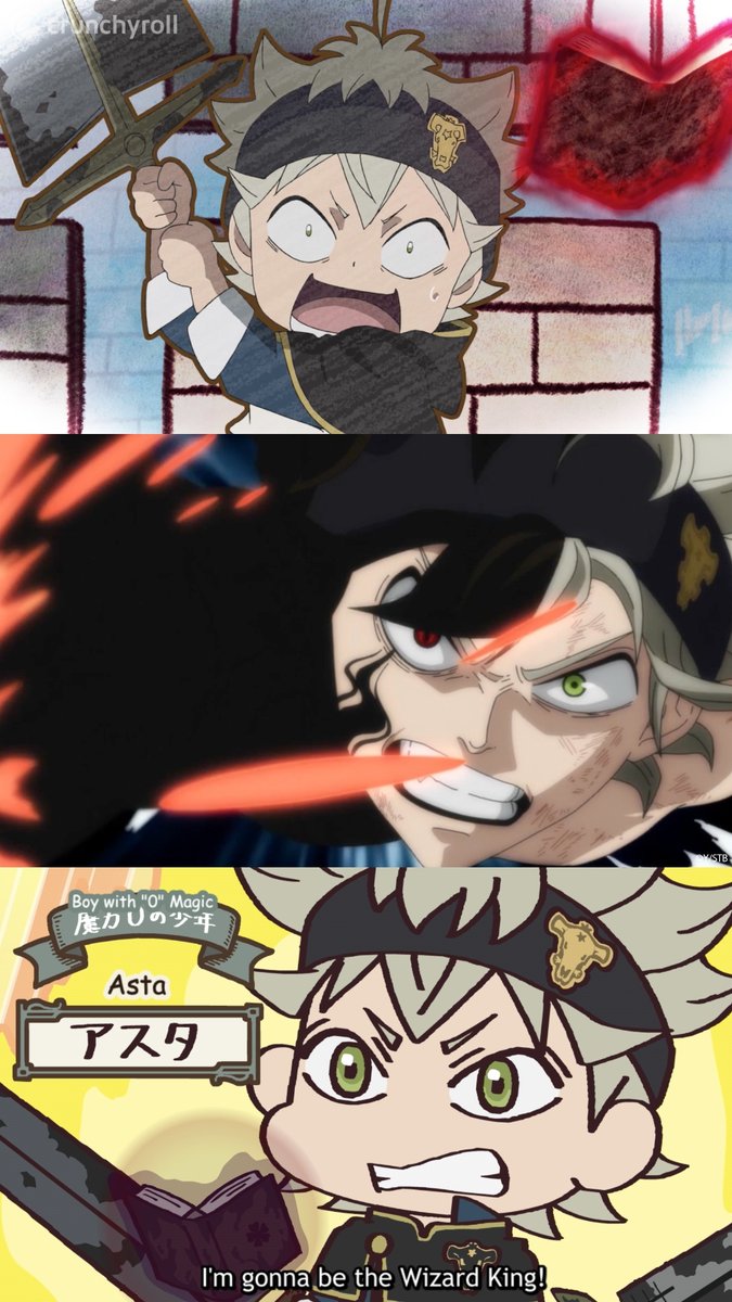 BlackClover_EN's tweet photo. Asta in Petit Clover, Black Clover, and Squishy! Black Clover! ♣️ https://t.co/tV8N08OhwZ