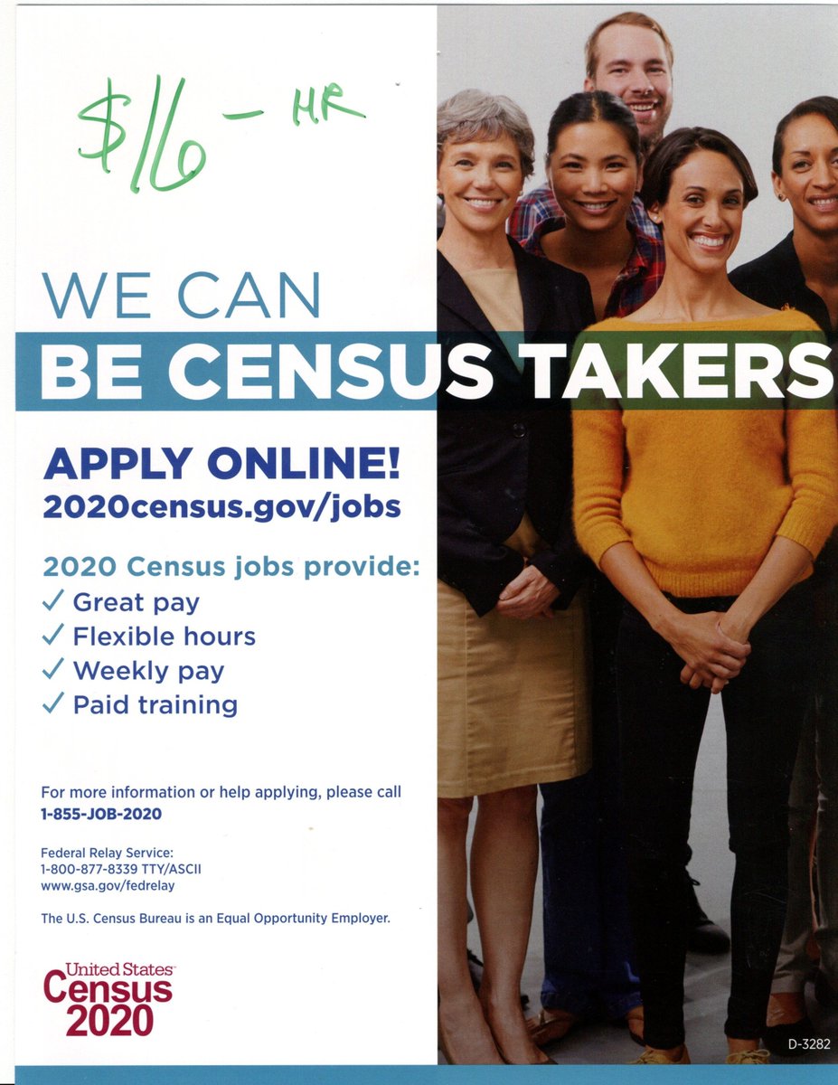 You can be a #Census worker. Pay is excellent and hours are flexible. 
Apply at 2020census.gov/jobs. #2020Census #2020CensusJobs