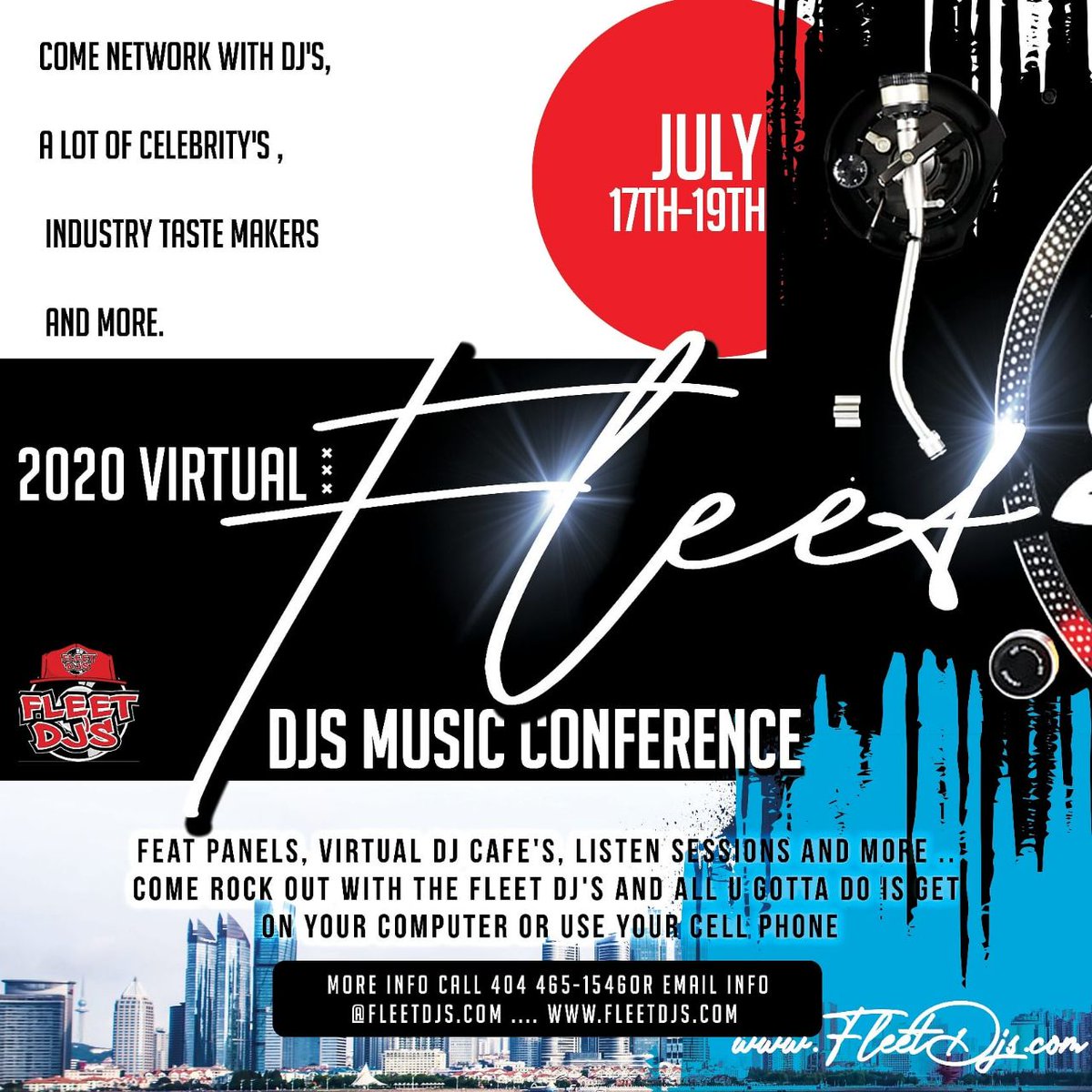 therealdjspins's tweet photo. 9th annual Virtual @FDjconference is going down July 17th-19th  https://t.co/kwtwP9Uo0x... For more info call 404 465 1546 or email info@fleetdjs.com ...9 years strong ... 2 awards for best event @FLEETDJS #fleetdjstakeover #FDJMC2020 #FleetDJMusicConference https://t.co/No1DFdQ3WV