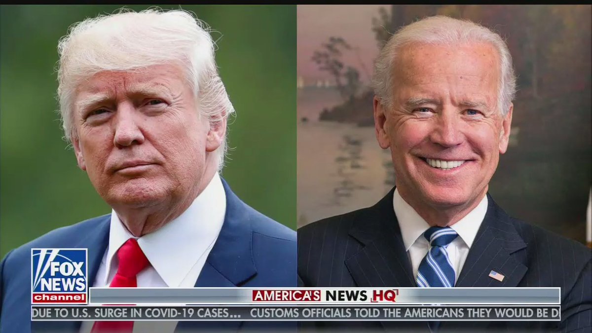 This is pretty funny. Trump lashes out at Fox after someone says "new polls showing Joe Biden widening his lead on Donald Trump"... Left, Fox's America's News HQ, 4:40 p.m.Left, Trump, 4:47 p.m.