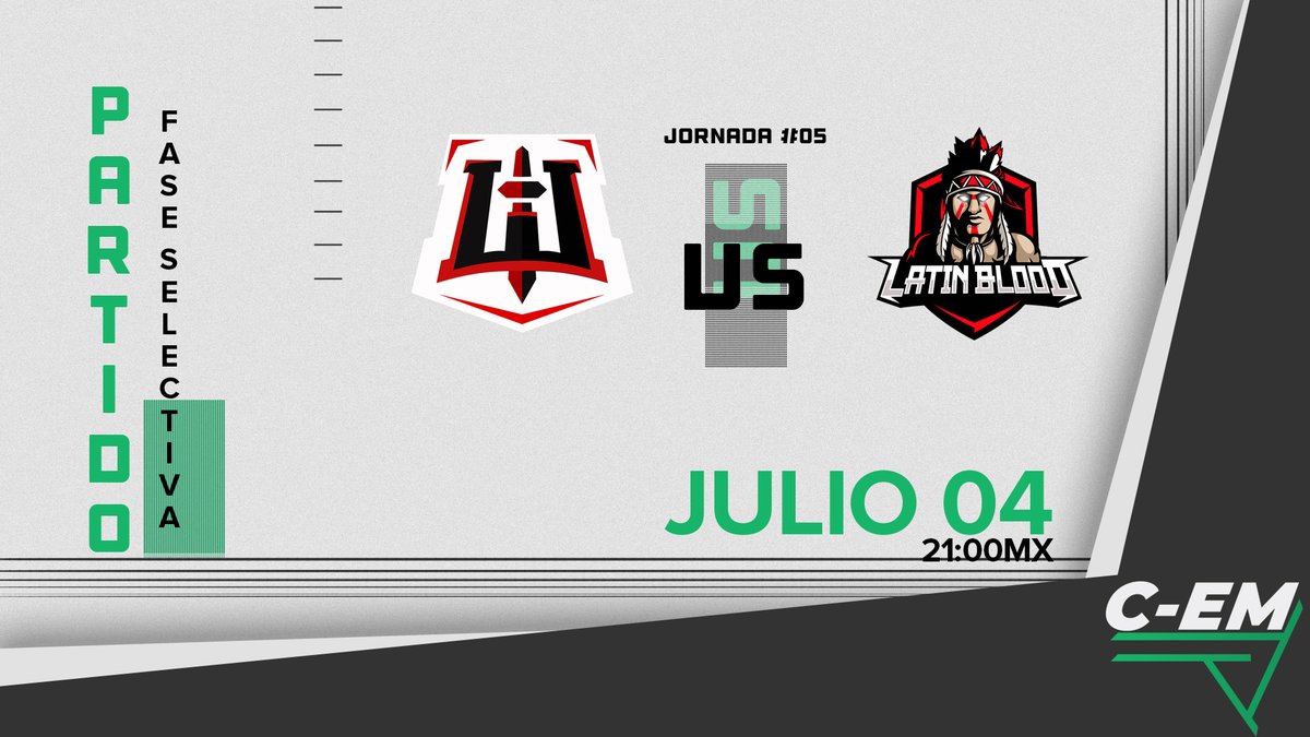 #CEM ⌠ Match day

Esta jornada tiene unos partidos interesantes, veamos como se desenvuelven.

🏆 Jornada 05

⚔️ <a href="/Familia_Kings/">Familia Kings 🦁</a>  🆚 <a href="/TeamSpartansTM/">Spartans Gaming</a>
⏰ 18:30🇲🇽▪️ 20:30🇦🇷

⚔️ @WendGG_ 🆚 @Team_LatinBlood
⏰ 21:00🇲🇽▪️ 23:00🇦🇷