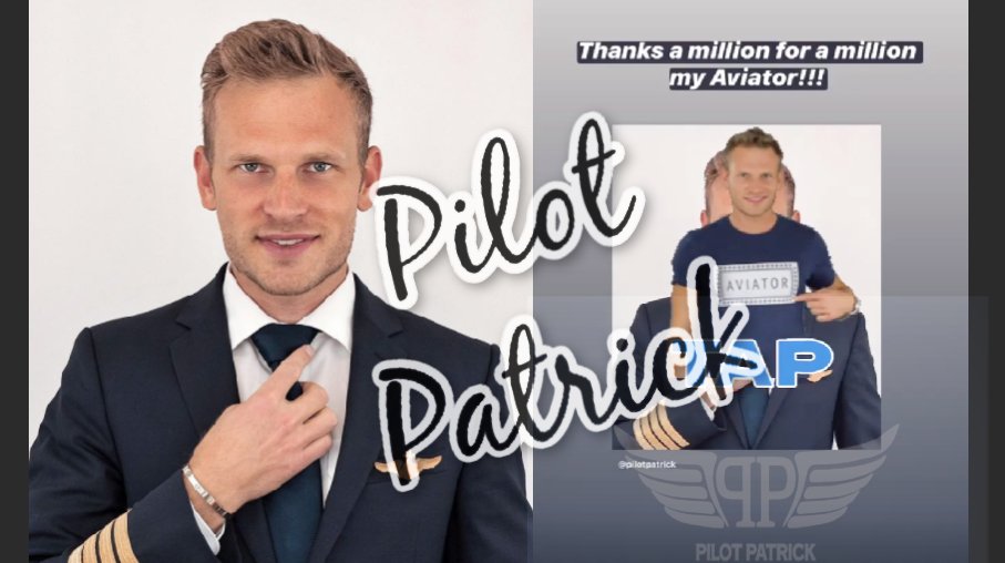 pilotpatrick_'s tweet photo. Thanks for over 1.000.000 #aviators across my channels! Thanks for hanging in there in these difficult times and supporting me nonstop! #PilotPatrick #aviationdaily #aviationcrisis #uniform #pilotlife #pilotuniform #aviation #aviationslovers https://t.co/A6UYpUYXBv
