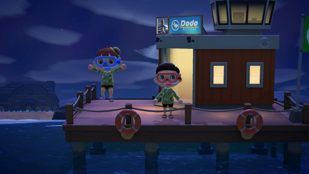 darosadev's tweet photo. A Inês foi dar o primeiro mergulho de Verão. #AnimalCrossing #ACNH #NintendoSwitch https://t.co/PE3sRhhG8b