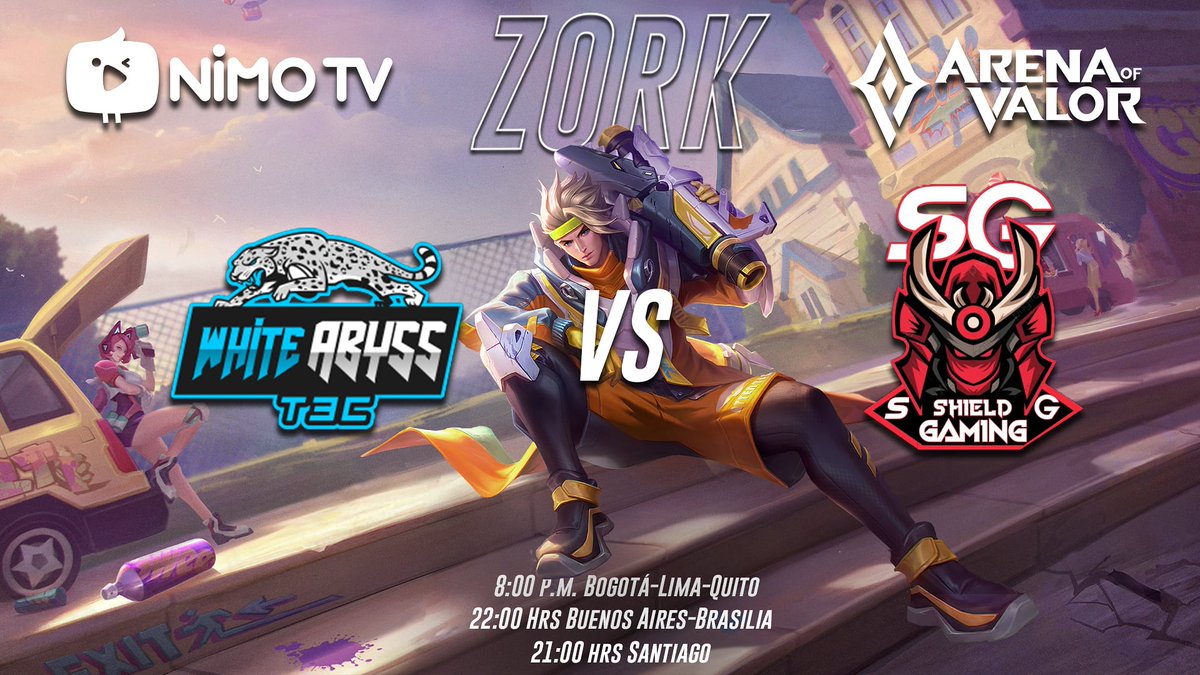 Finalicemos la semana de la mejor manera. 
Esta noche #WhiteAbbys vs #ShieldGaming en la #QuarantineCup. 🏆Solo por <a href="/NimoTV_ES/">Nimo TV Español</a>
#AOV #ArenaOfValor 

 bit.ly/38kDMlf