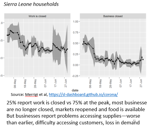 And households in Sierra Leone. Note these high frequency surveys have been critical to understanding the dynamics of the C-19 economic impacts.