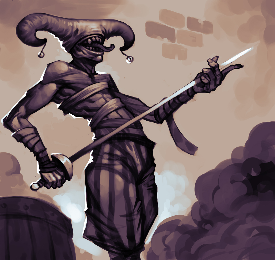 KaurNick's tweet image. Decided to do another one before I call it day. Now it's The False Jester. #SaltAndSanctuary @skastudios @Shelldragon 
@Jamezila