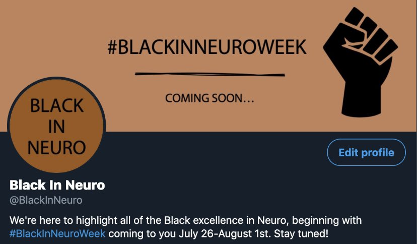 motherofneurons's tweet photo. Get excited, y'all!! #BlackInNeuroWeek coming soon to TL's near you 🤩 mark your calendars for July 26 - August 1! Also, follow @BlackInNeuro 🧠 https://t.co/jEQiiCotxQ