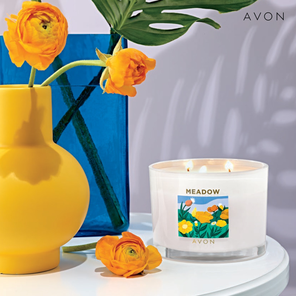 No need to mask up and go to stores for your candles.  Aromatic luxury. Lush meadow flower blends with summer bluebell &amp; soft white amber for a fresh, natural scent. Enhanced fine fragrances crafted by master perfumers, new designs and soy-blend wax.
go.youravon.com/3n5sfw