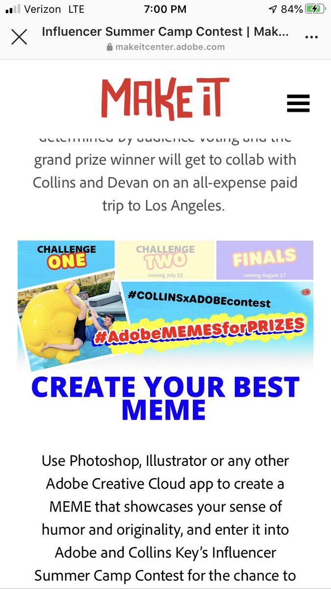 LivingMyMusical's tweet photo. So for the Influencer Summer Camp Contest, @Stephanie__Key_ is seeing one thing and I’m seeing another on the website.. @AdobeStudents @CollinsKey @DevanKey , can you guys please clarify how many challenges there are? Or why we’re seeing different things?😅🤔 https://t.co/q8uIRtcYXD