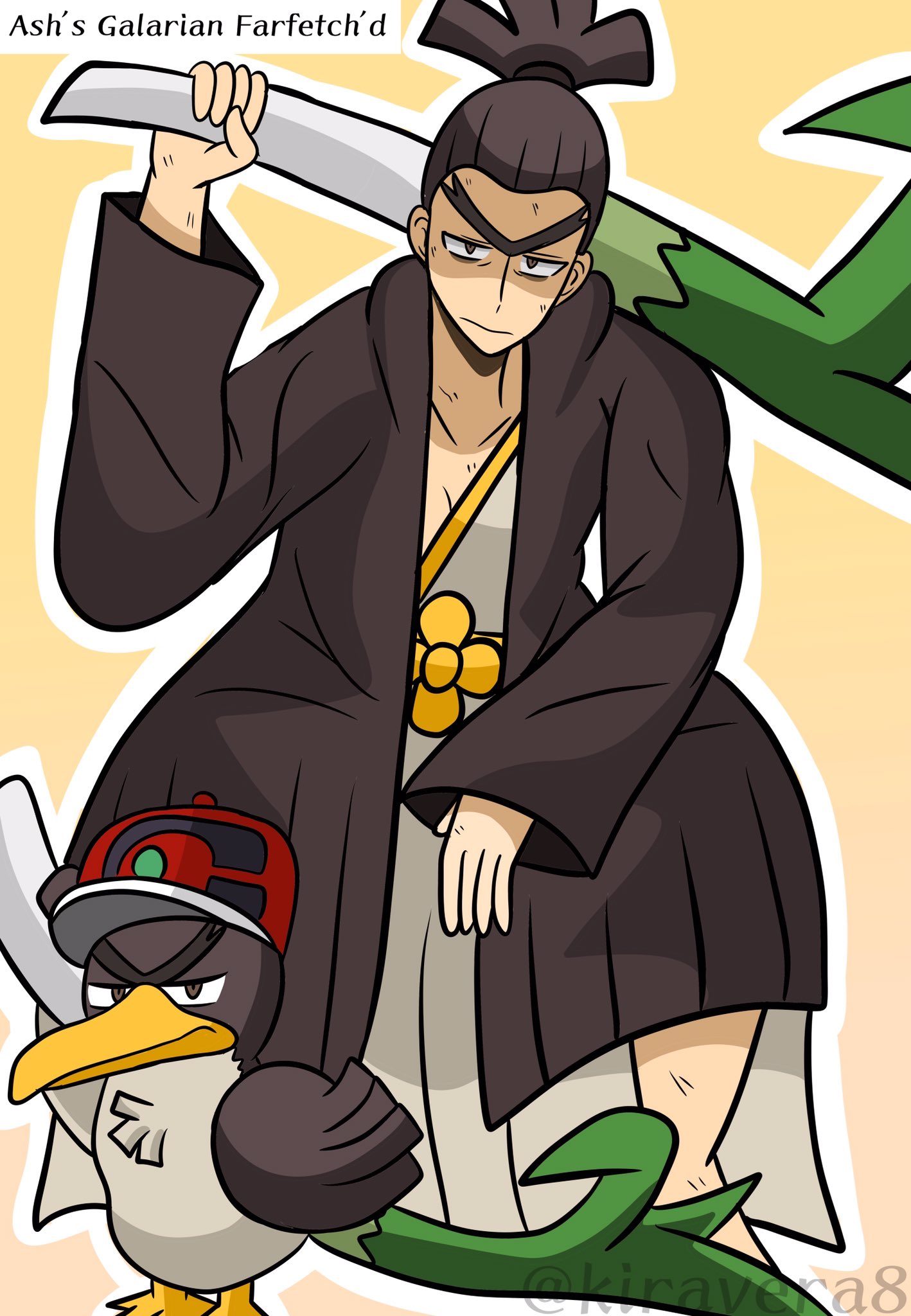 farfetch'd (pokemon) drawn by hisakichi