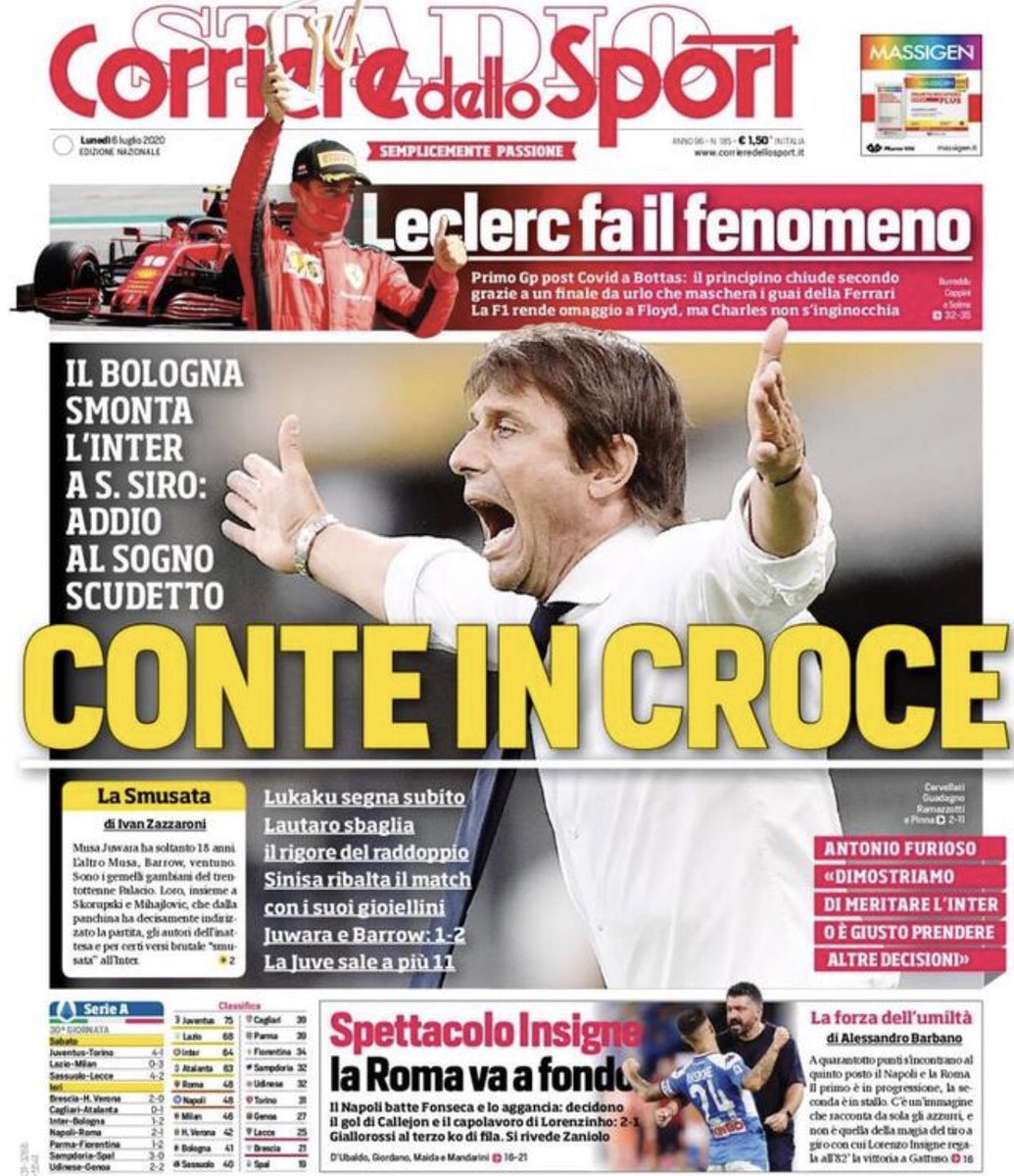 footballitalia's tweet photo. Monday's Italian #Calcio headlines in English https://t.co/UdIyvc6HUC #Napoli #ASRoma #FCIM #Atalanta #Juventus #Fiorentina #Parma #ACMilan #Lazio #NapoliRoma #InterBologna #CagliariAtalanta #SerieA #BresciaVerona #SampSpal #UdineseGenoa #ParmaFiorentina https://t.co/zgtLqYJZQD
