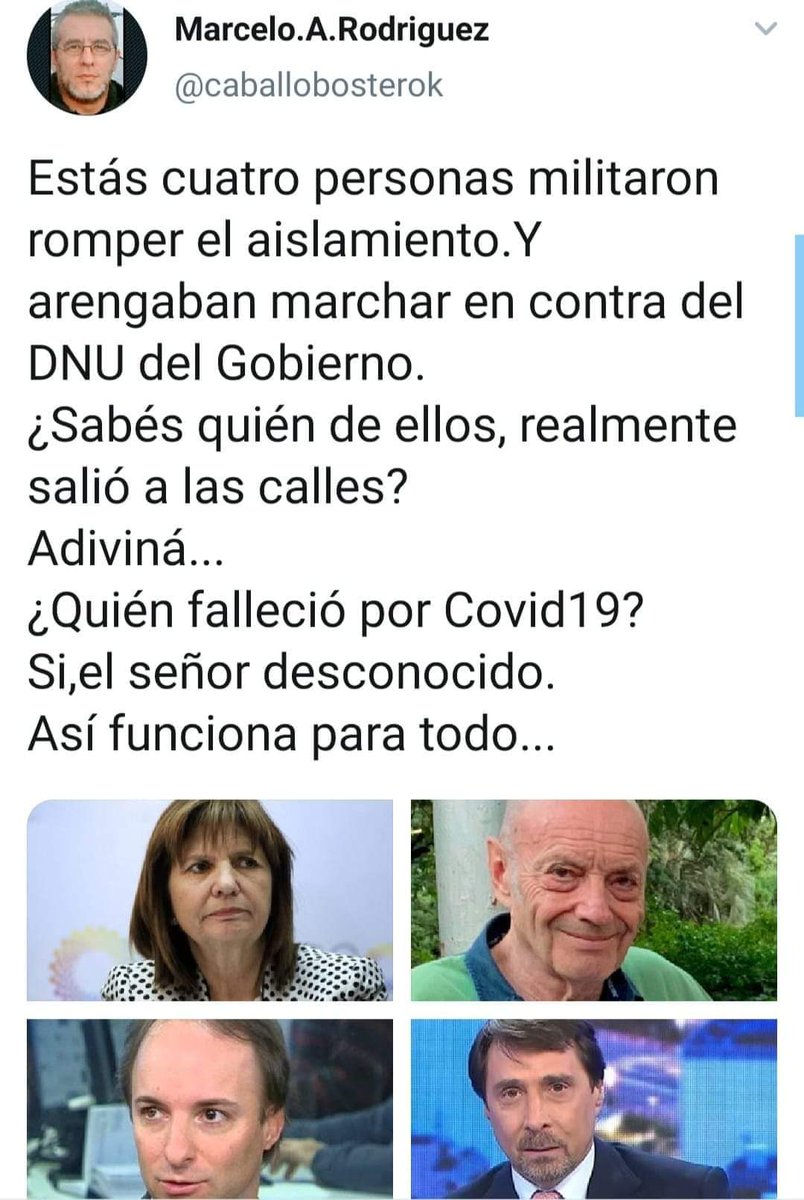 metazamario's tweet photo. Así funciona la derecha y los miserables que la representan en la #Argentina . Cobardes desestabilizadores que desprecian la vida humana con tal de llegar a sus objetivos. #TodoConduceAMacri #LarretaEsMacri #LarretaEsResponsable https://t.co/G9fDgLRGIt