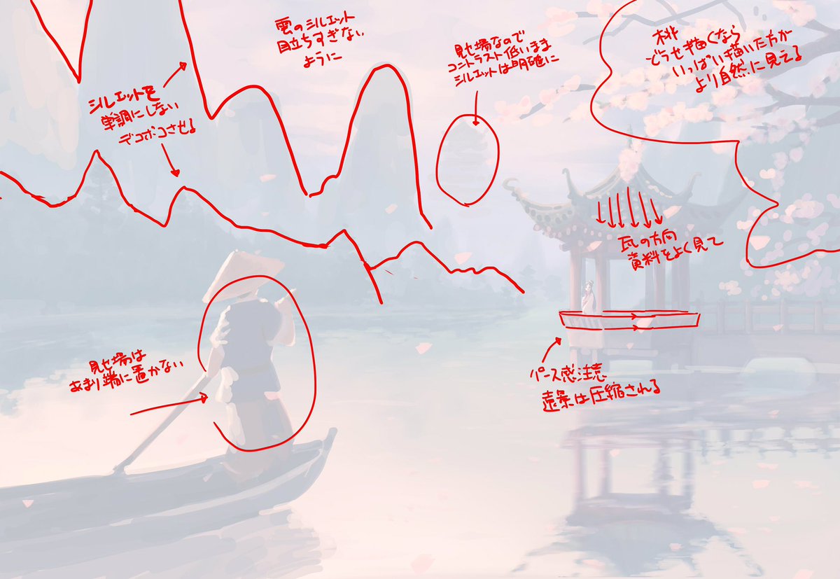 吉田誠治さん(@yoshida_seiji)にsessaにて添削をして頂きました!
劇的な変化です…!とても勉強になりました!
空、手軽にかっこよく描けるのでいつも描き込みがちだったのですがぐっと堪えようと思います
なんとなく描いた遠景の謎の建物もカッコよくなってて嬉しいです
https://t.co/Xhal17AqcY 