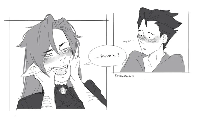 #nmweek20 #narumitsu day 6 

really wanted to draw vamp miles...??
AU credit: @grey_owl22 !! plz check their original au too? 