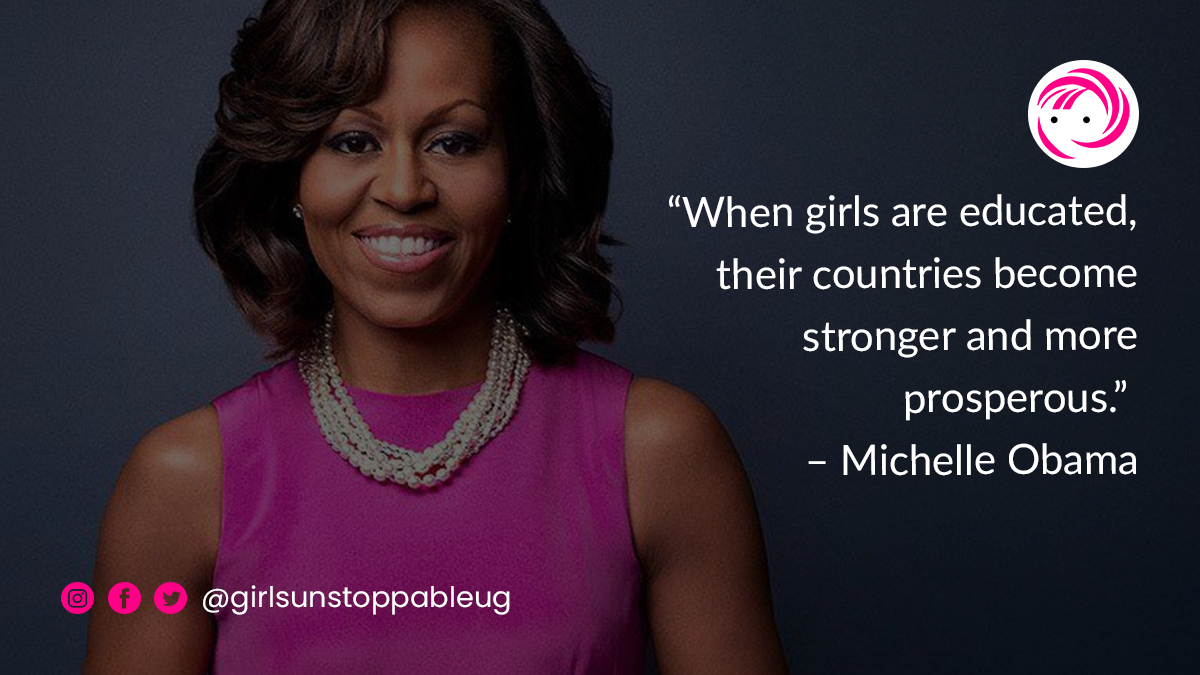 GalsUnstoppable's tweet photo. "When girls are educated, their countries become stronger and more prosperous" - Michelle Obama

https://t.co/0SVba6MLJL
#girlsunstoppableug #EmpoweringGirlsForImpact #Education4Her #Donate #Support #Volunteer https://t.co/V7GMzlNvPI