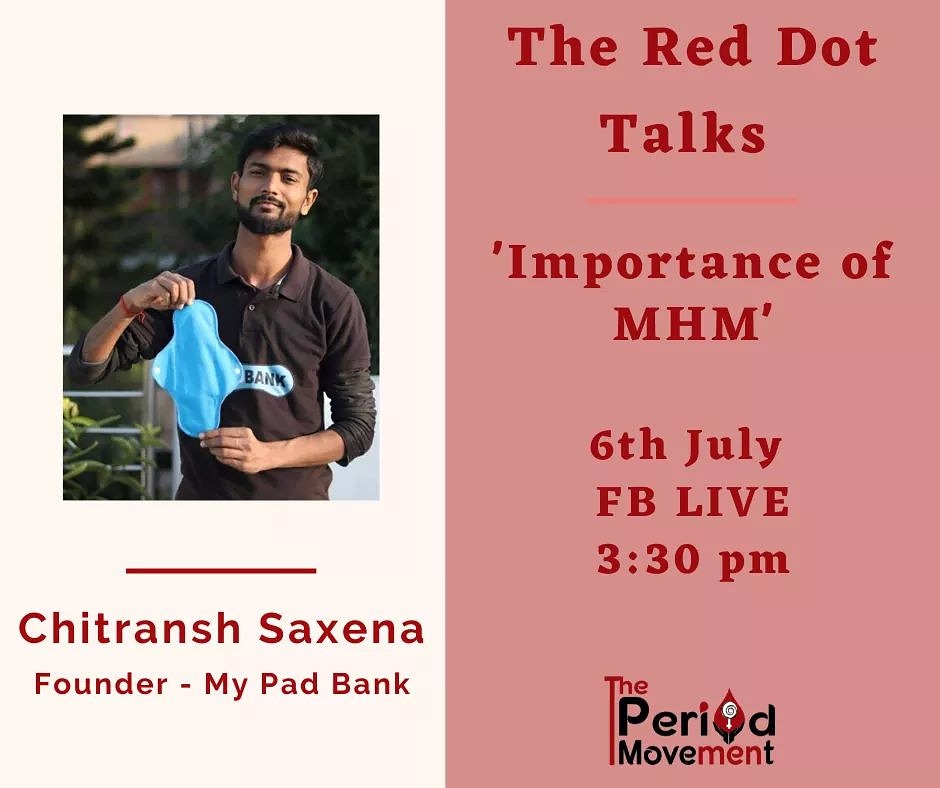 movementperiod's tweet photo. And we have a special episode tomorrow on The Red Dot Talks by our expert - Chitransh Saxena
Chitransh Saxena is a Menstrual Educator, Social Activist and The Founder of @MyPadbank He will be sharing wonderful stories that he experienced working for My Pad Bank. #periodtalk https://t.co/FKG71ozQAJ