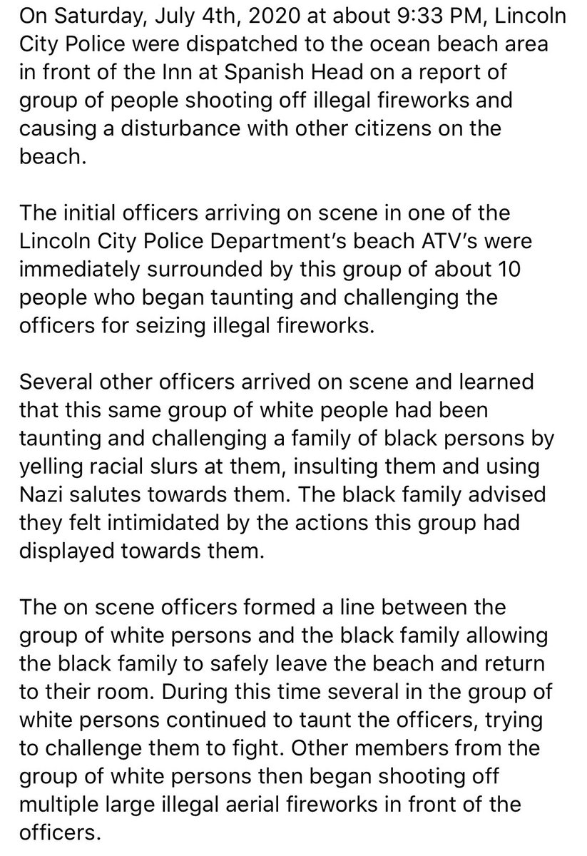 notcapnamerica's tweet image. 7 white men in Lincoln City, Oregon arrested after harassing black family on July 4th