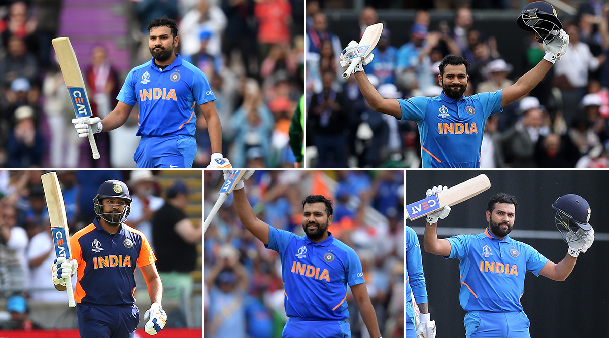 StarSportsIndia's tweet photo. 💯 x 5⃣  = The Hitman!

#OnThisDay last year, Rohit Sharma became the first-ever player to hit FIVE centuries at an ICC CWC!
Which one’s your favourite? https://t.co/l6FIxS6lSp