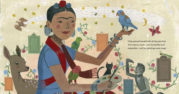 themarginalian's tweet photo. On Frida Kahlo's birthday, a lovely illustrated celebration of how her love of animals shaped her character https://t.co/4vO8zyl4BC https://t.co/KGlEBAzlFh