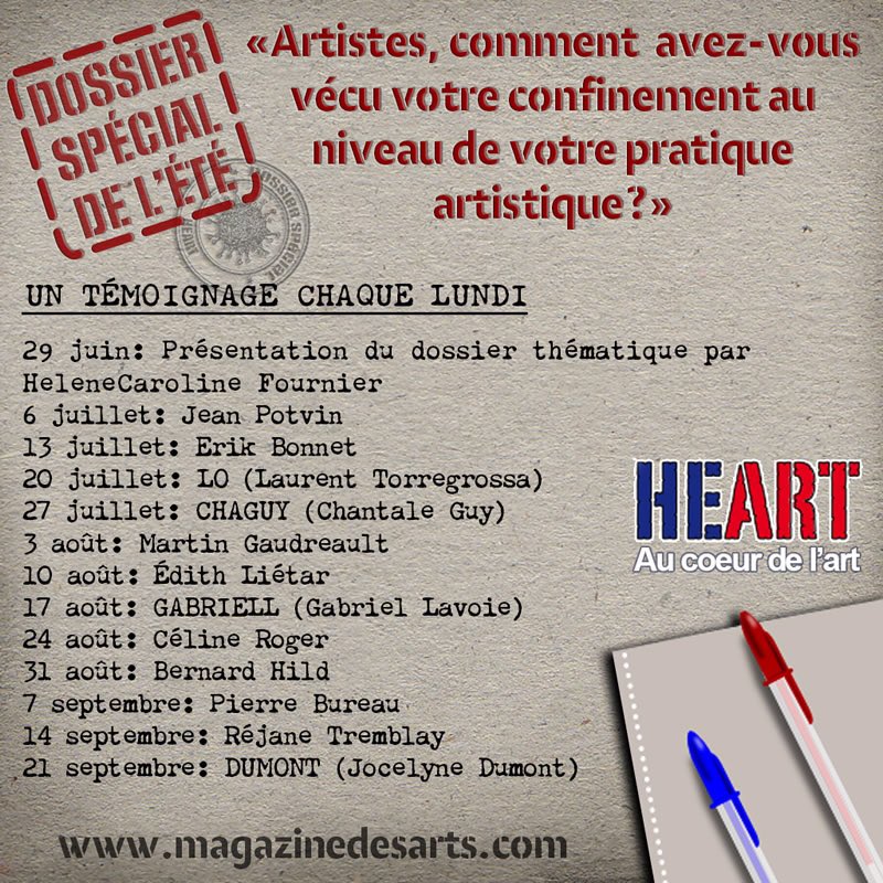 helenecaroline's tweet photo. Chronique estivale sur HEART - Au Coeur de l’art, magazine des arts - Témoignage de Jean Potvin
https://t.co/IwDpXpRtWa https://t.co/w9IqWU4zwv