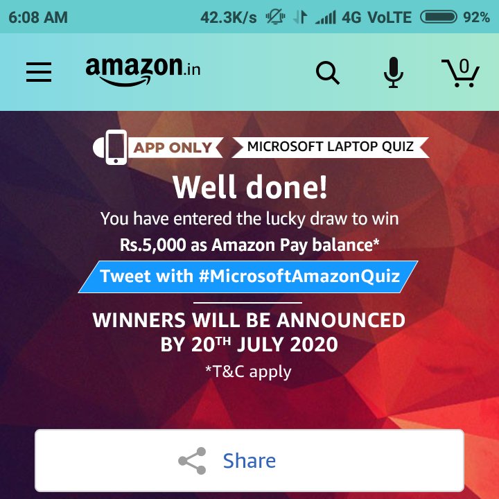 Mkk85257984's tweet photo. #MicrosoftAmazonQuiz 
Thank you for this https://t.co/4bZms6Jm9Z