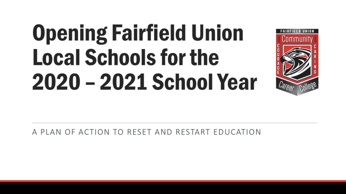 FULocalSchools's tweet photo. Fairfield Union will present a plan of action to reopen schools to our Board of Education Monday night. Upon Board approval, we will hold an informative meeting for our community on Tues, July 7 at 7pm. You can view the informative meeting Tuesday at https://t.co/Gh26hZflGA https://t.co/2dfpWSAeOh