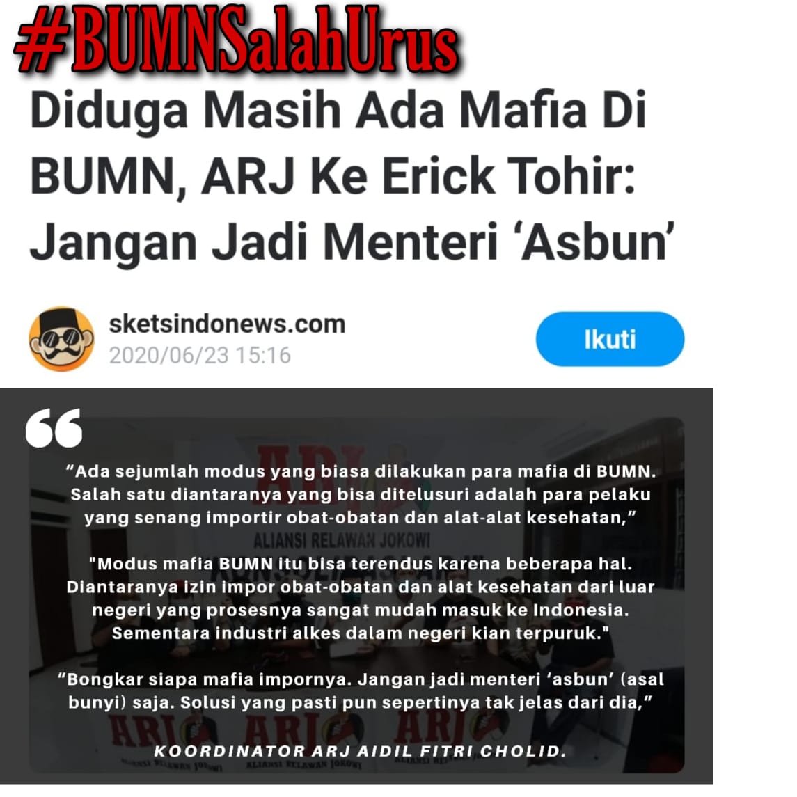 BantenDari's tweet photo. #erickout
#JagaJokowi
#TolakDwifungsiABRI
#kawalreformasi
@jokowi
@kaesangp https://t.co/GPPYDoMG20