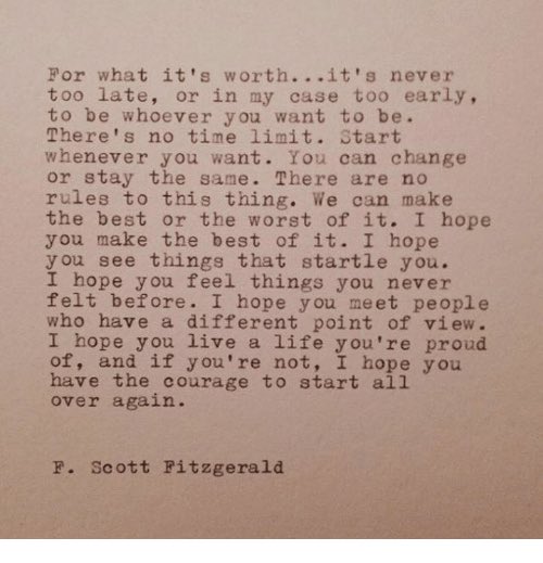 Rahhben's tweet photo. “I hope you live a life you’re proud of, and if you’re not, I hope you have the courage to start all over again.” https://t.co/ZyGH9L5Rs0