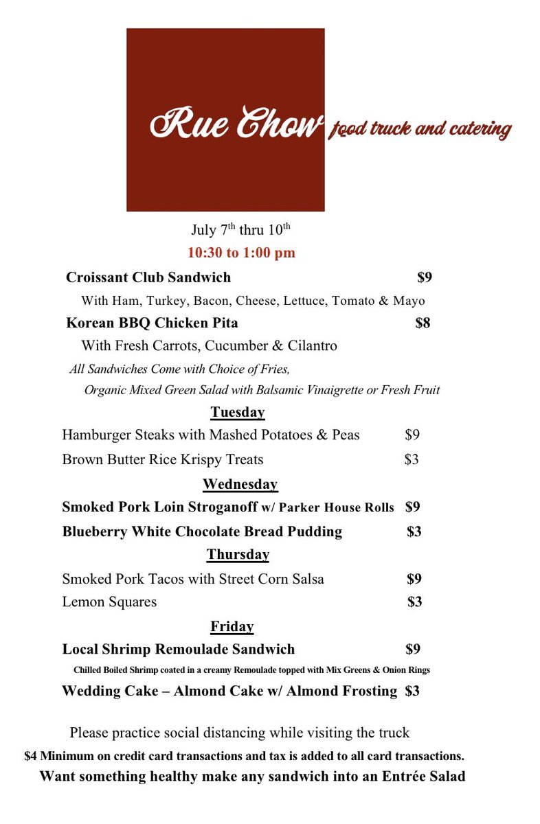 This weeks menu! @NASAExchange <a href="/NAVOCEANO_SSC/">NAVOCEANO</a> <a href="/NASAStennis/">Stennis Space Center</a>