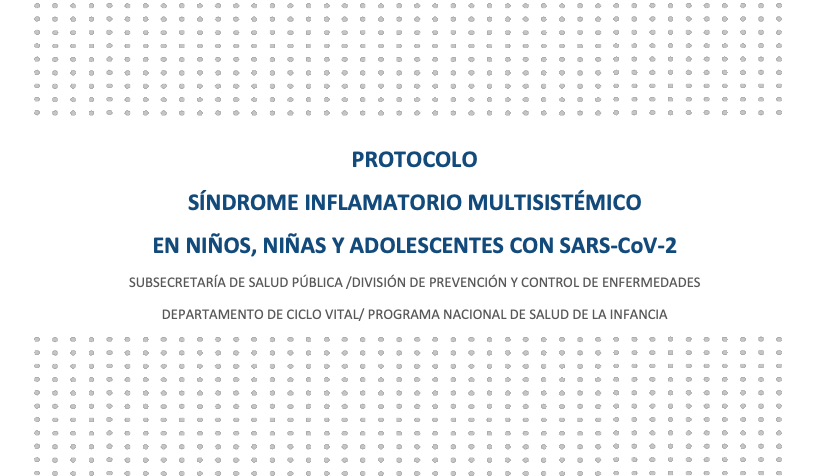 SochinfOficial's tweet photo. PROTOCOLO SÍNDROME INFLAMATORIO MULTISISTÉMICO
EN NIÑOS, NIÑAS Y ADOLESCENTES CON SARS-CoV-2

Documento acá: https://t.co/y0nyQLIPAO https://t.co/p0yiizy22u