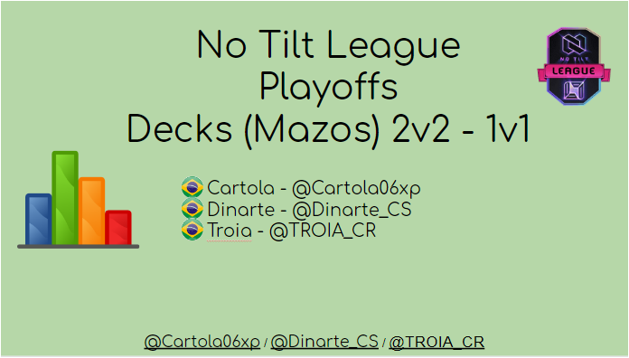 Que tal um PDF com os melhores decks 2v2 e 1v1 dos playoffs <a href="/NoTiltGG/">No Tilt</a> ?

Sigam ao @Dinarte_CS  e <a href="/TROIA_CR/">Felipe Bitencourt</a> para acompanhar o lançamento do PDF.

Quanto mais 🔃 e❤️ estiver mais rápido publicaremos.