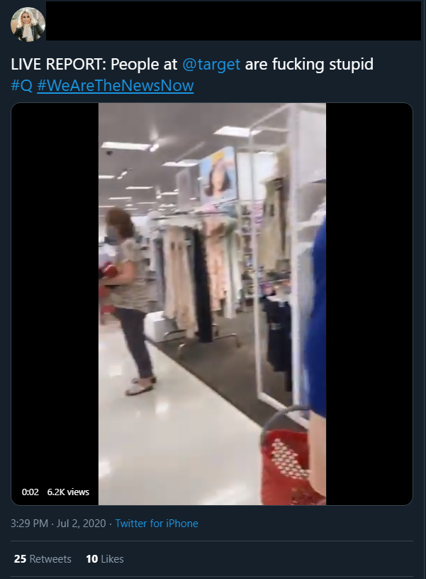 21/ As I had mentioned in my earlier post, she has been present at what I think is the same target on July 2, two days before her Violent assault on a Rack of Masks she filed on IG live, which her white privilege and 40,000$ Rolex gave her permission to do  https://twitter.com/RexChapman/status/1279860278679801856