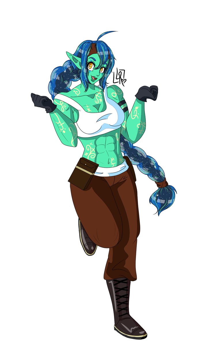 female half orc monk