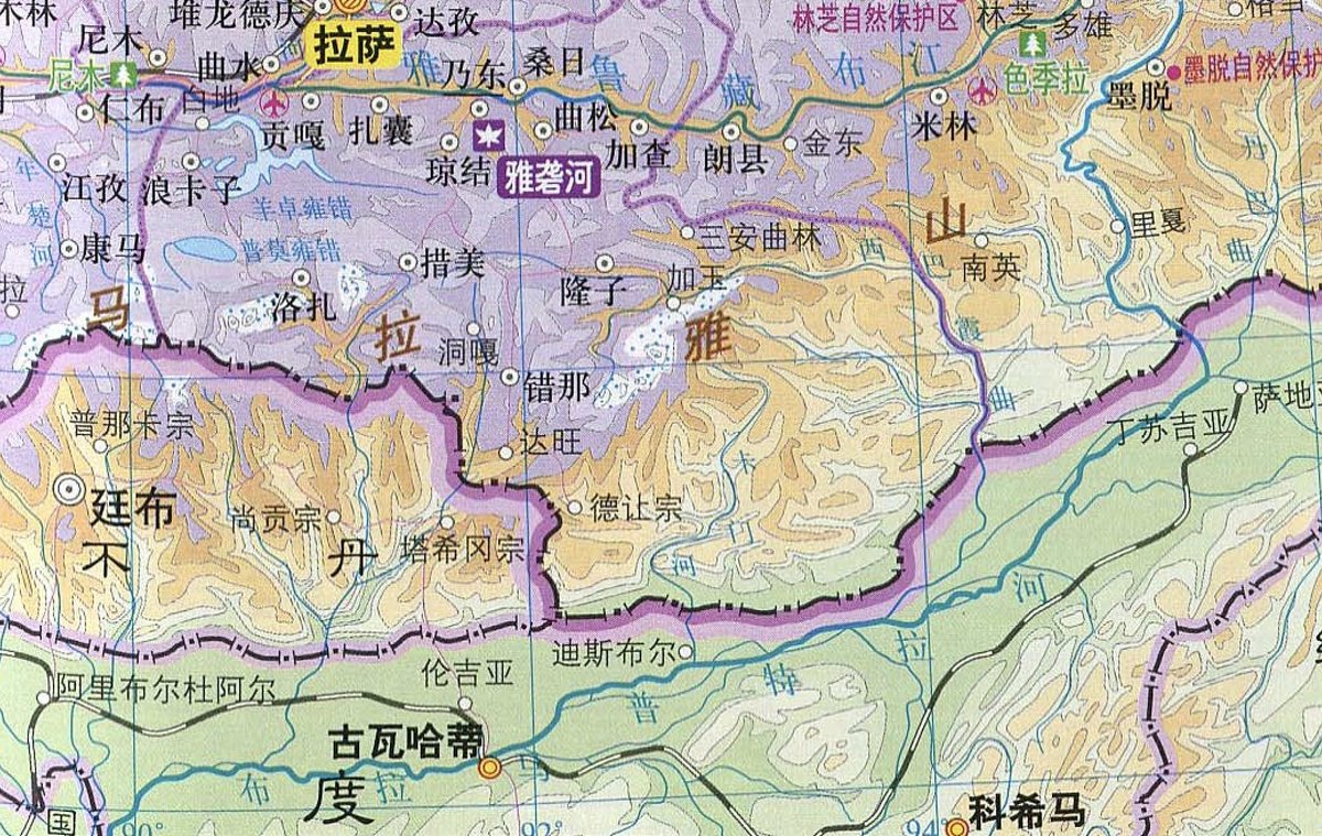 This is a map of Tibet, zooming into the area in question. 7/