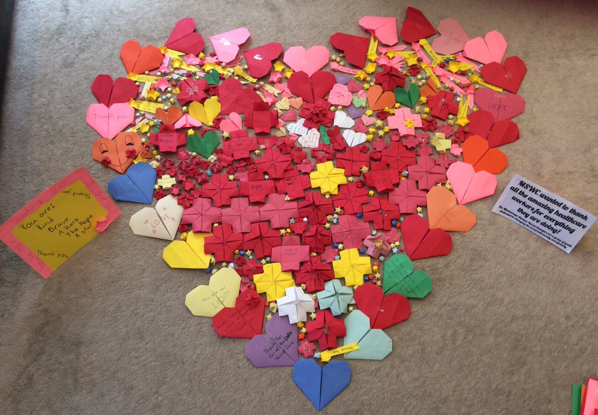 EmmaAshleigh1's tweet photo. The Mississauga Student World Changers wanted to thank #healthcareworkers! Here are some hearts, stars and red crosses to show our appreciation and support! Thank you!!!
#HealthcareHeroes 
@CreditValley 
@WEMovement https://t.co/LdDQR1q2dm