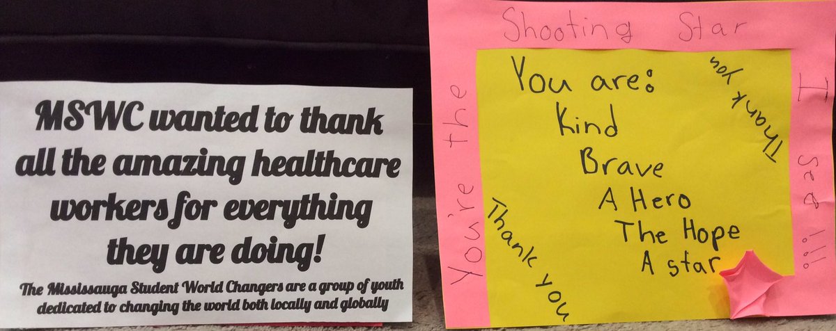 EmmaAshleigh1's tweet photo. The Mississauga Student World Changers wanted to thank #healthcareworkers! Here are some hearts, stars and red crosses to show our appreciation and support! Thank you!!!
#HealthcareHeroes 
@CreditValley 
@WEMovement https://t.co/LdDQR1q2dm